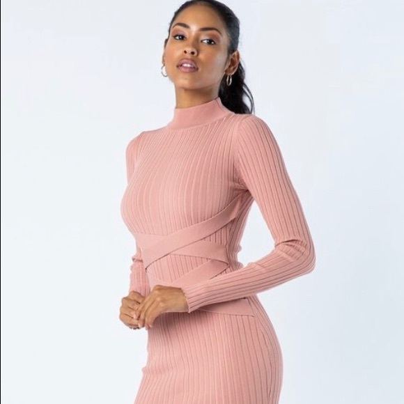 ‼️ Pink Mauve Sweater Dress Strap Detail - Picture 4 of 8